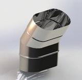 Овальные одностенные элементы для гильзования канала Master Teh Отвод 45° горизонтальный MasterTeh Харьков